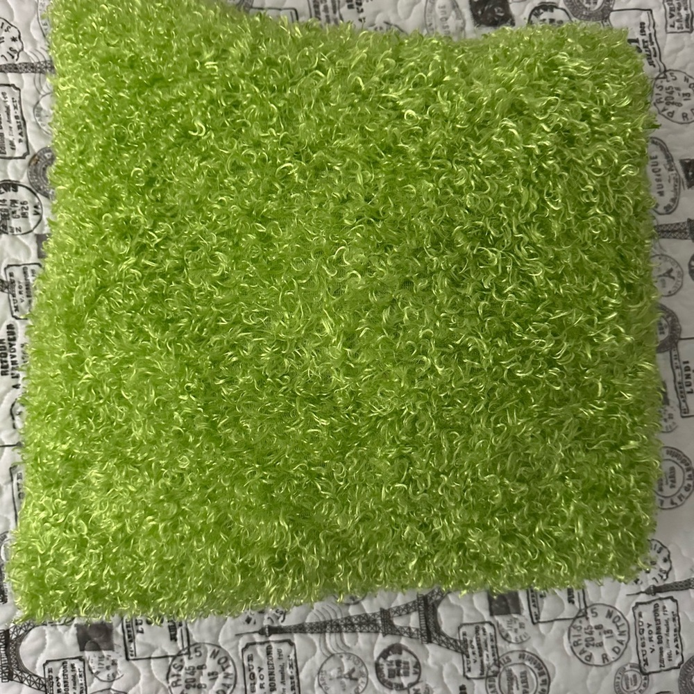 Lime Green Fuzzy Decorative Throw Pillow
